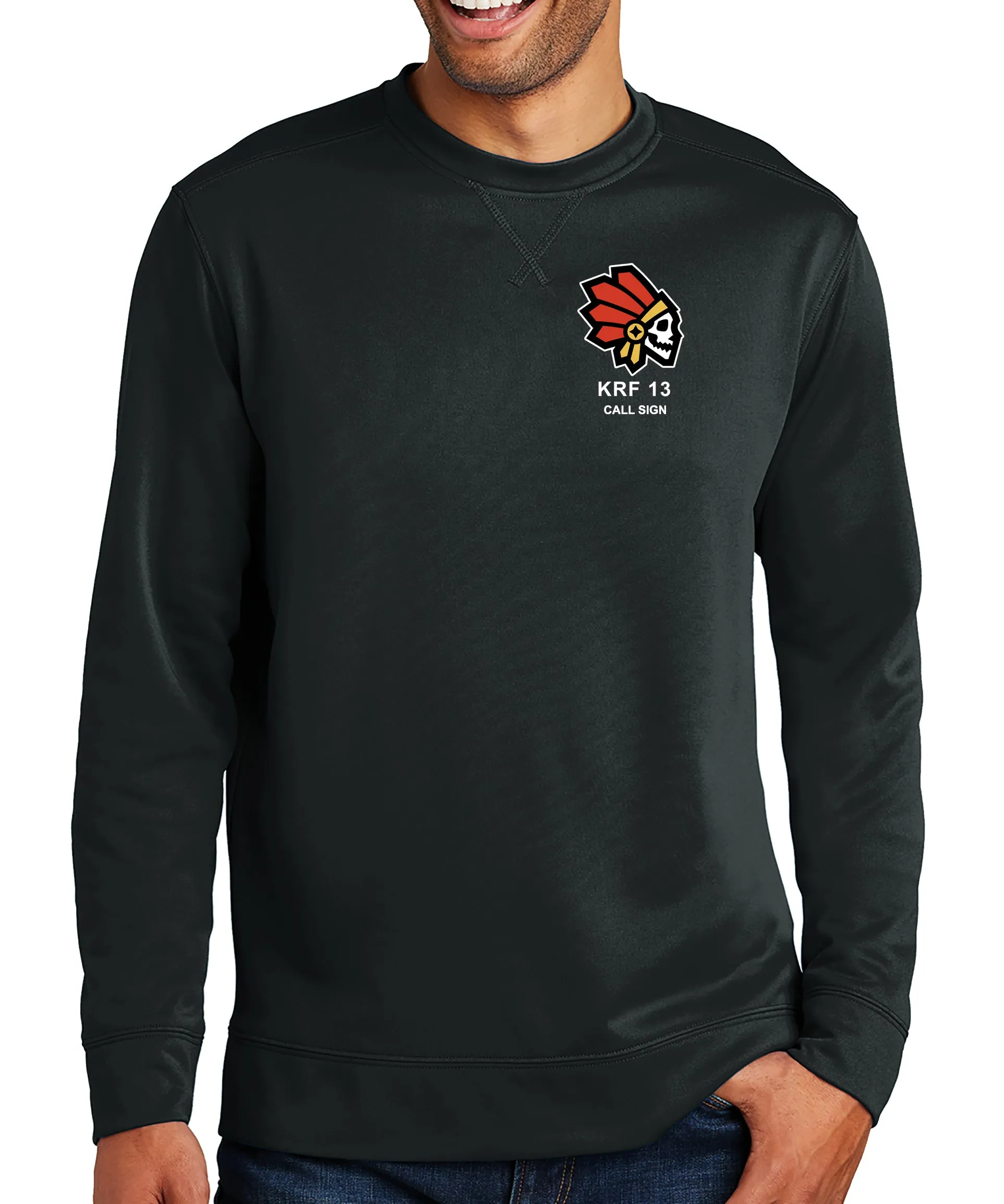 Dakota Polyester Crewneck Unisex Sweatshirt. This shirt IS approved for PT.