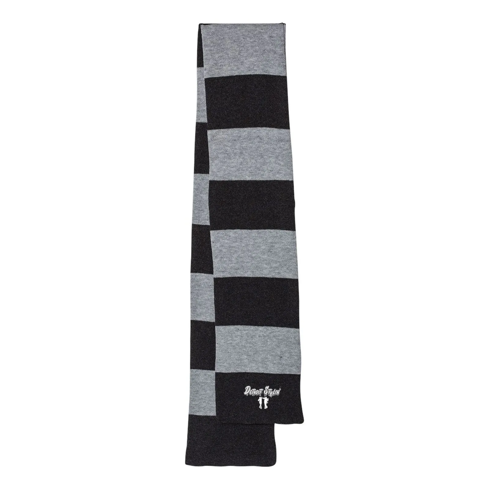 Detroit Stylin' Skate Club - Sportsman - Rugby-Striped Knit Scarf Embroidery