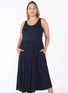 Dex Plus Banded Waist Knit Midi Dress