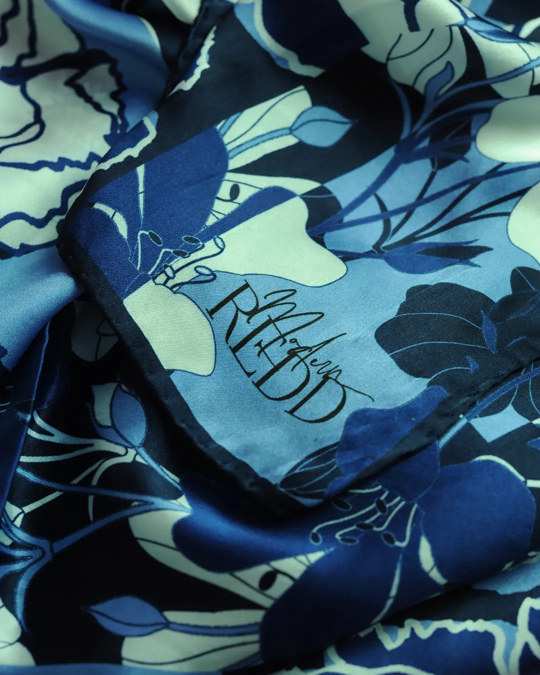Diane Culture Redd Blue Skies Floral Silk Scarf