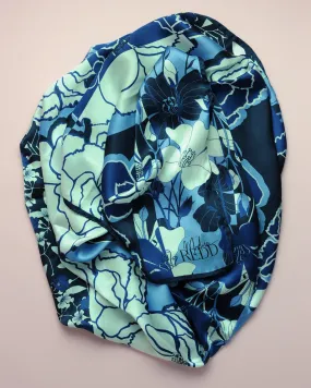 Diane Culture Redd Blue Skies Floral Silk Scarf