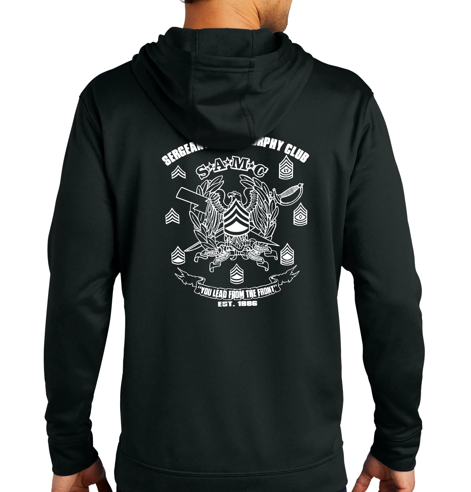Doughboy SAMC Performance Hoodie Sweatshirt. (This material is lighter than the 50-50) This sweatshirt is NOT approved for PT.