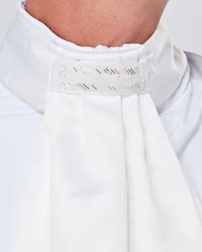Elegance Ready Tied Stock - Ivory/White