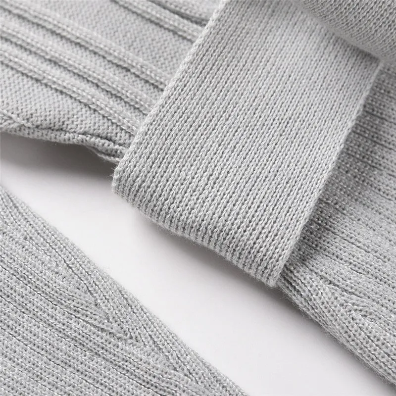 Elegant Puff Sleeve Knitted Dress