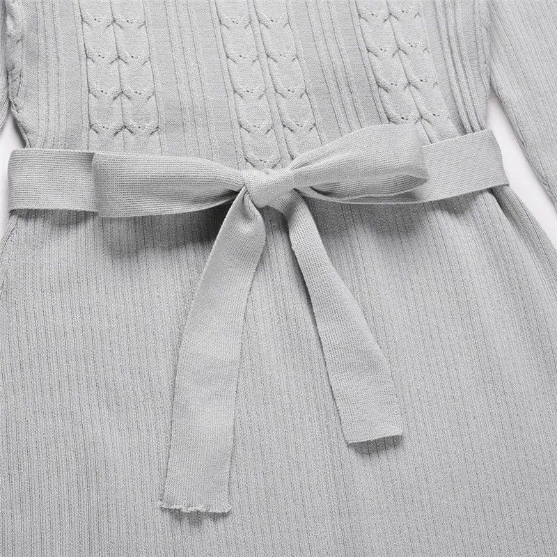 Elegant Puff Sleeve Knitted Dress