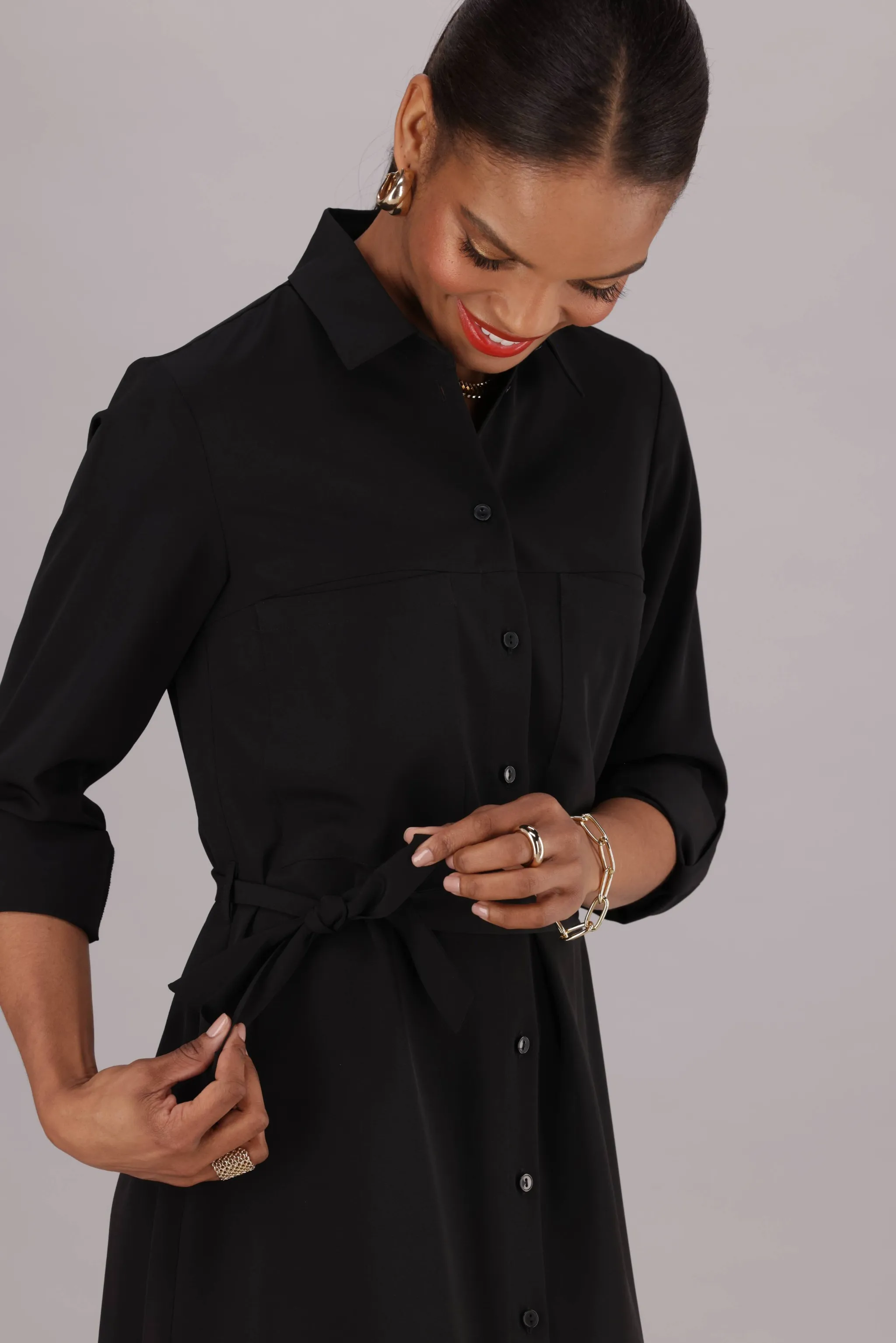 Elmarie shirt dress - black