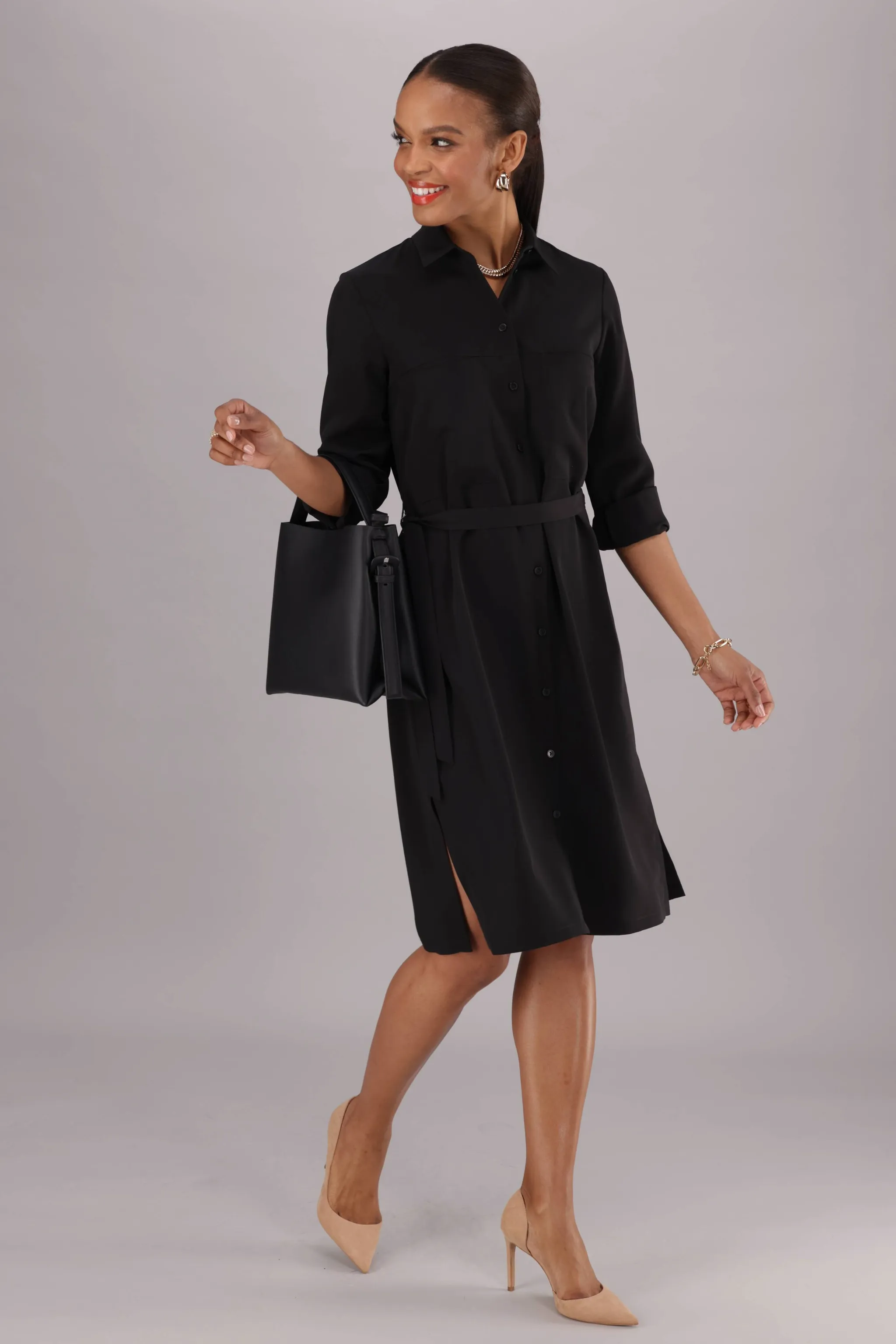 Elmarie shirt dress - black