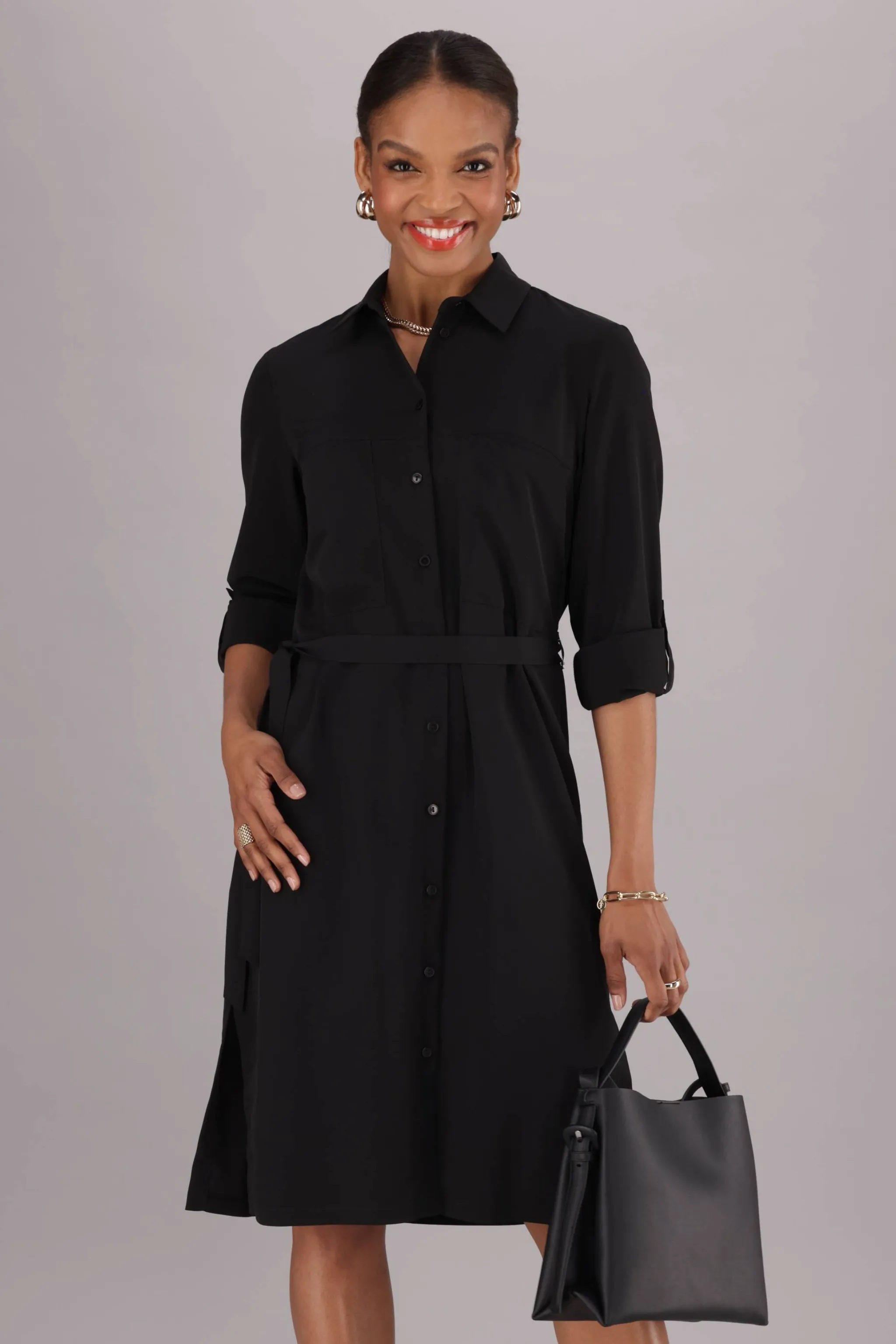 Elmarie shirt dress - black