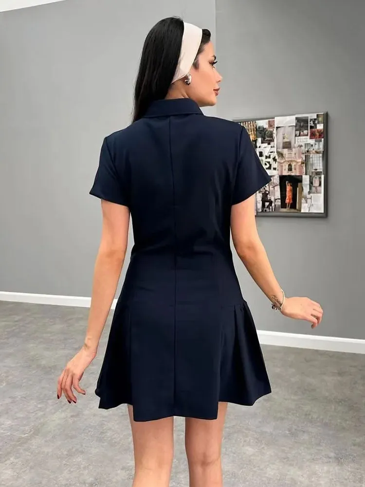 Emma – Casual Turn-Down Collar Shirt Dress