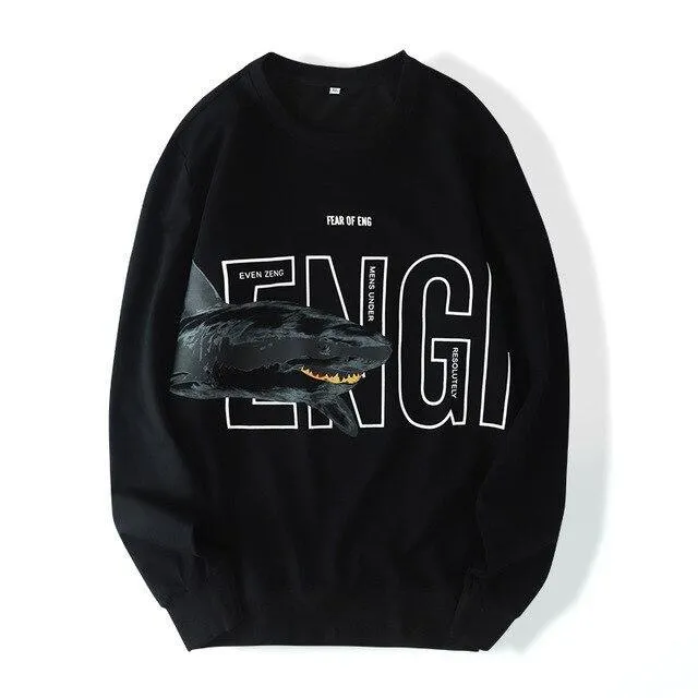 ENG Plus Size Graffiti Sweatshirt For Men