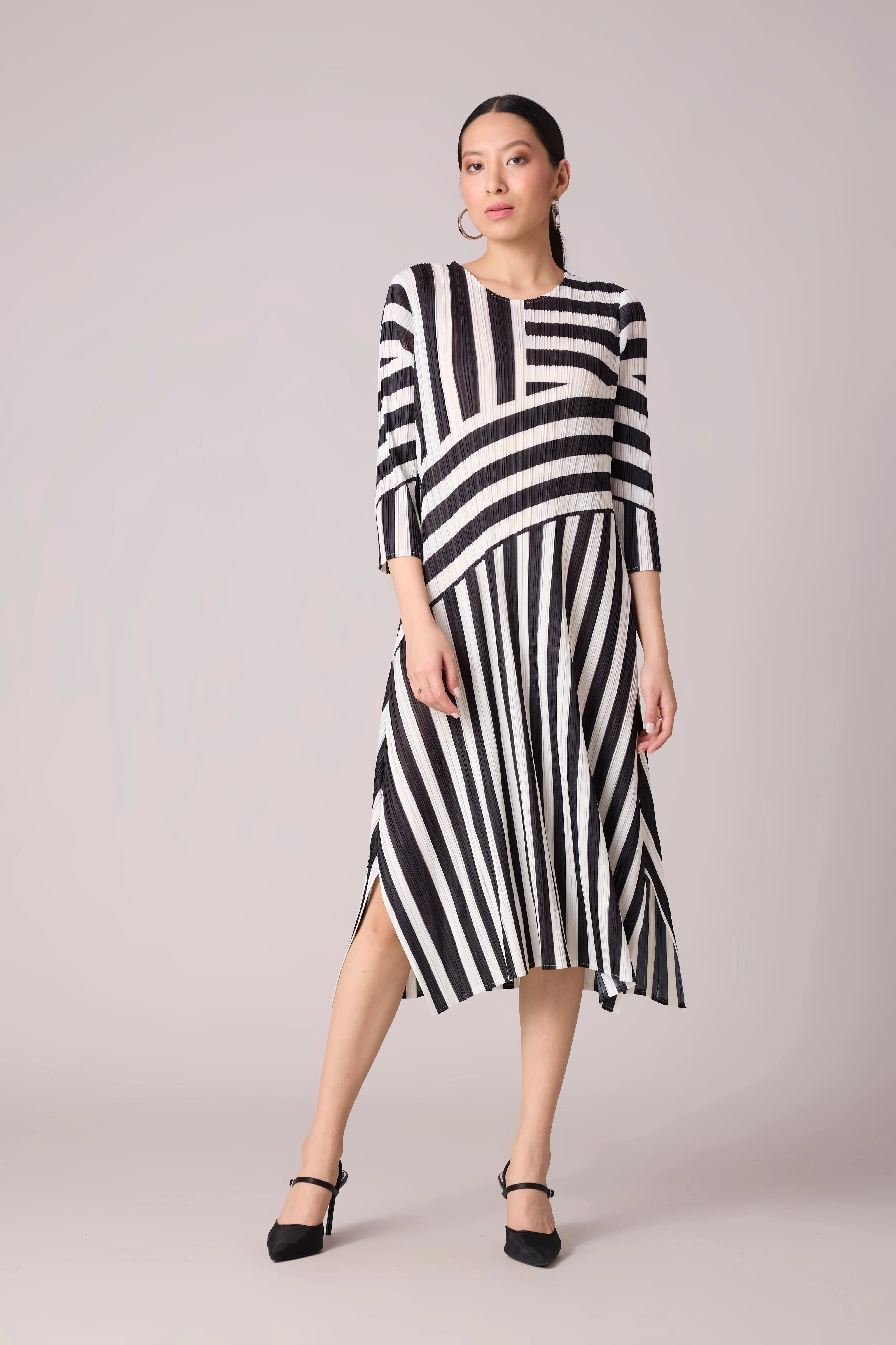 Esme Stripe Dress - Black & White