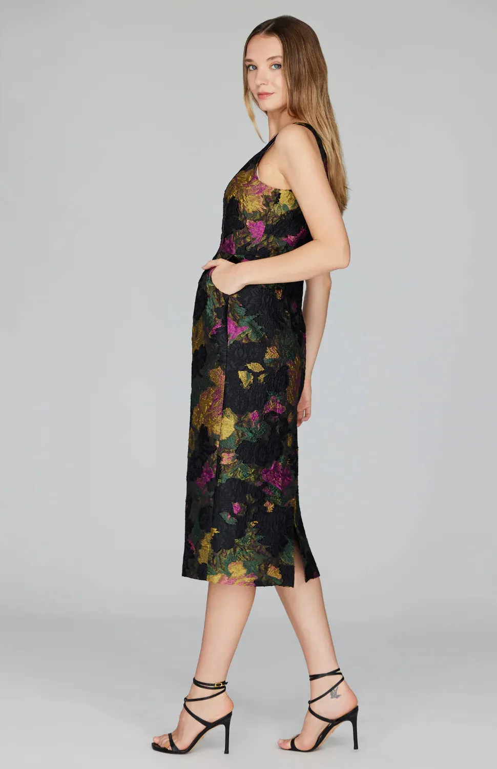 Floral Renaissance Long Fitted Dress