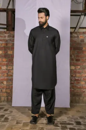 GEM Garments - Classic Black Shalwar Kameez Collar - 2 Piece