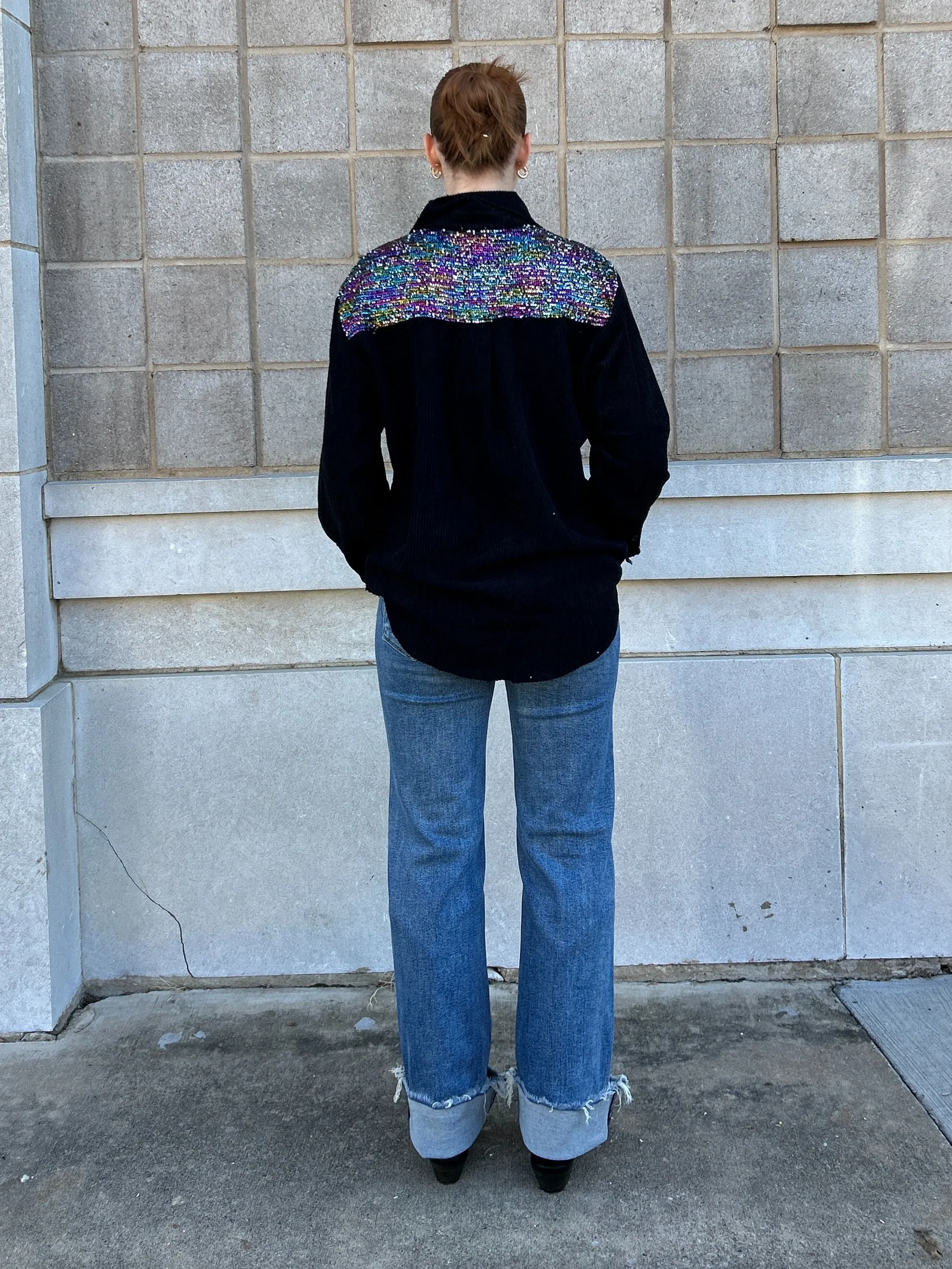 Giving Joy Shacket in Black