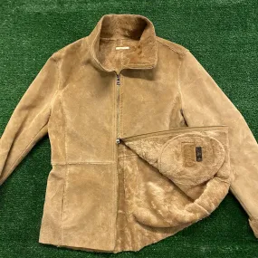 Guess Faux Fur Lined Suede Leather Jacket