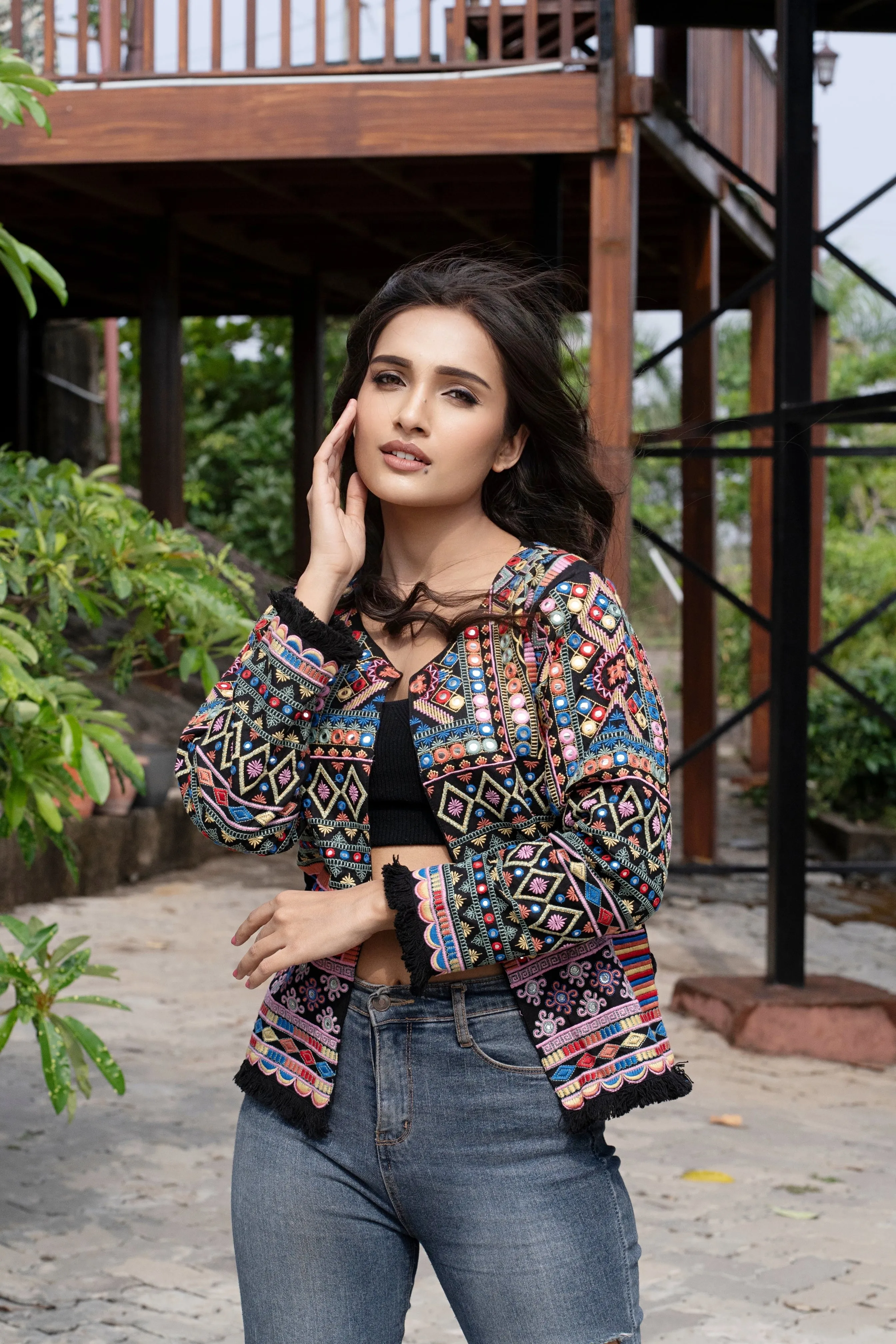 Heavy Work Embroidered Jackets For Women
