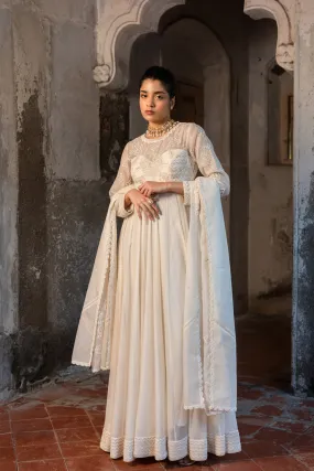 High Neck Embroidered Anarkali & Dupatta set