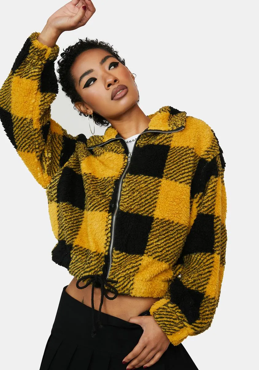 Honey Get The Phone Plaid Jacket