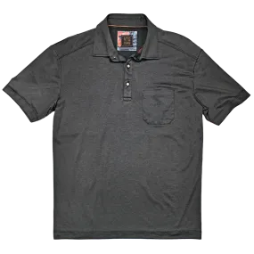 Hybrid Micro Pique Polo, Char Black Heather