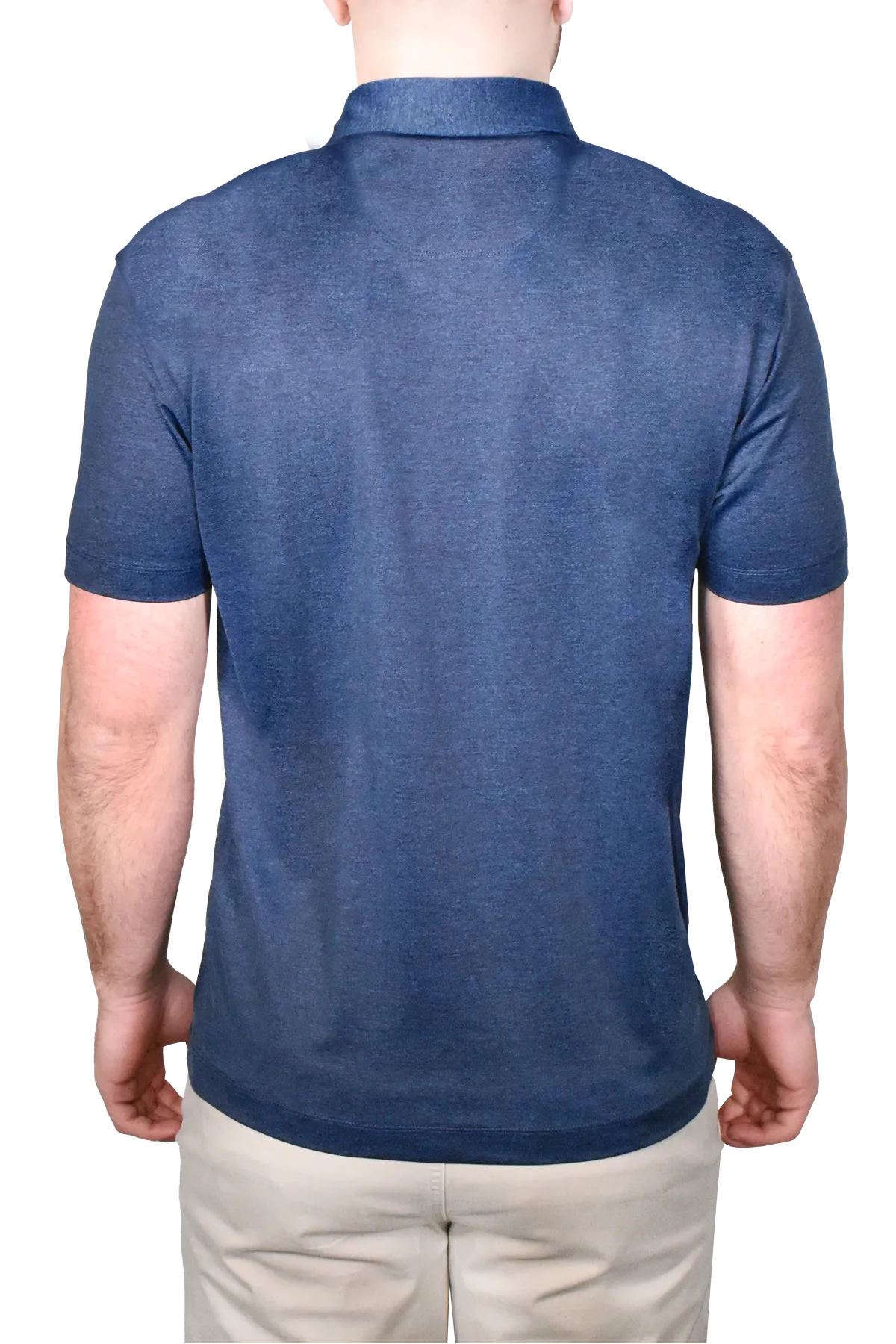 Hybrid Micro Pique Polo, Navy Heather