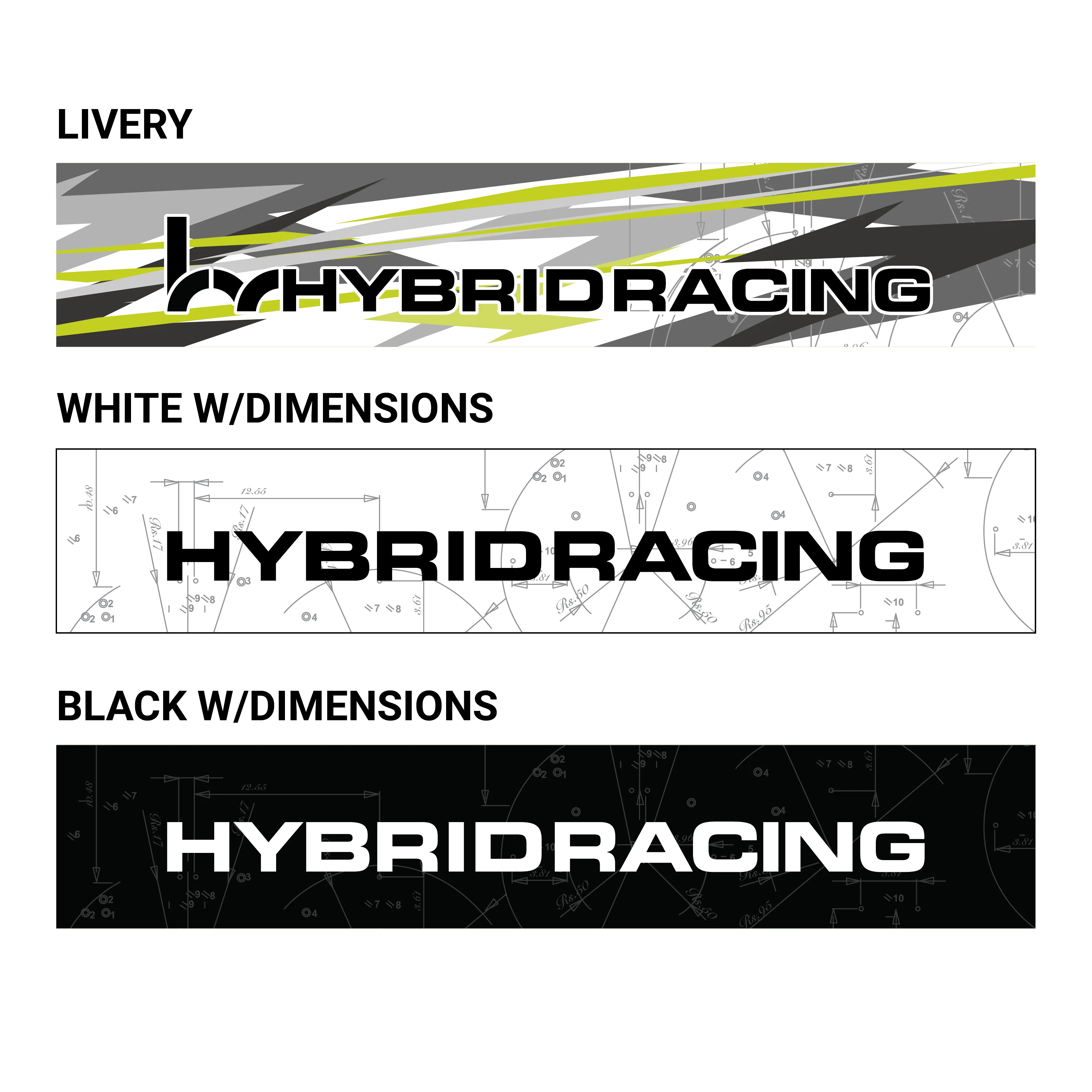 Hybrid Racing Dimensions Sunstrip Black - HYB-STI-00-08