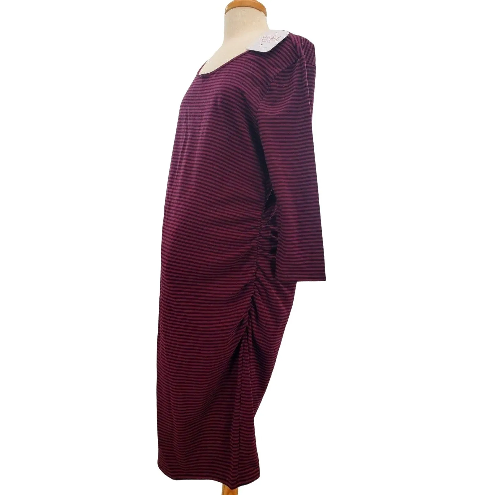 ISABEL MATERNITY Dress 3/4 Sleeve Stretch Shirred side T-Shirt Dress