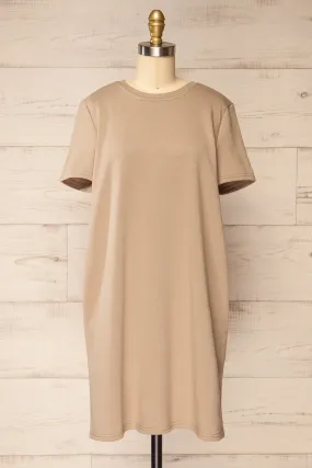 Jerzey Taupe | T-Shirt Dress w/ Pockets