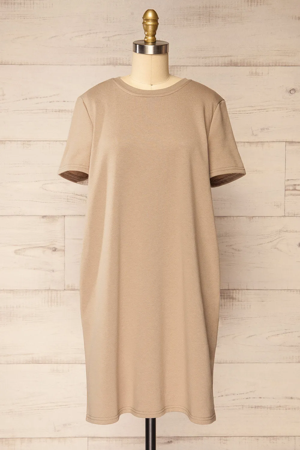 Jerzey Taupe | T-Shirt Dress w/ Pockets