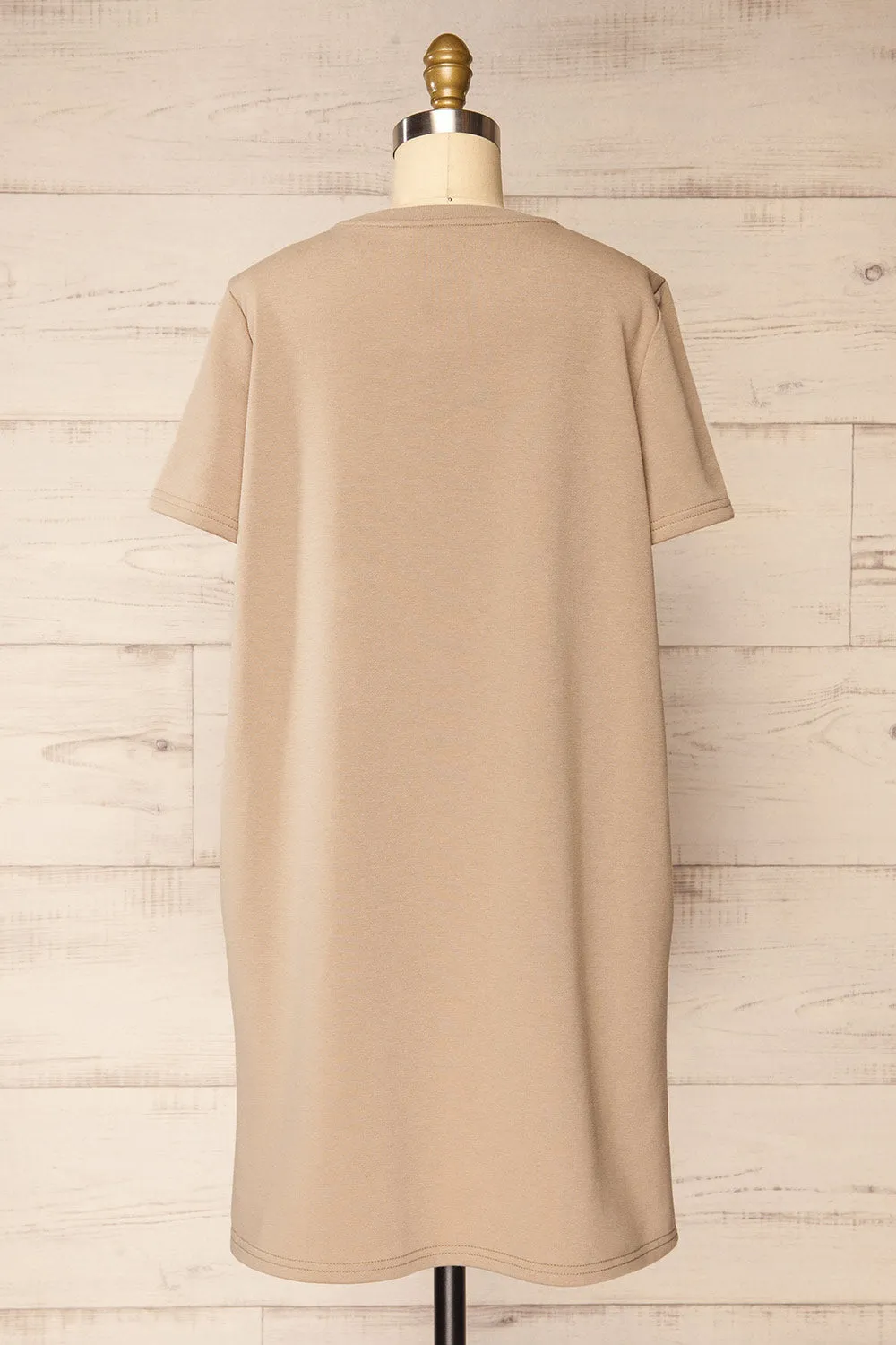 Jerzey Taupe | T-Shirt Dress w/ Pockets
