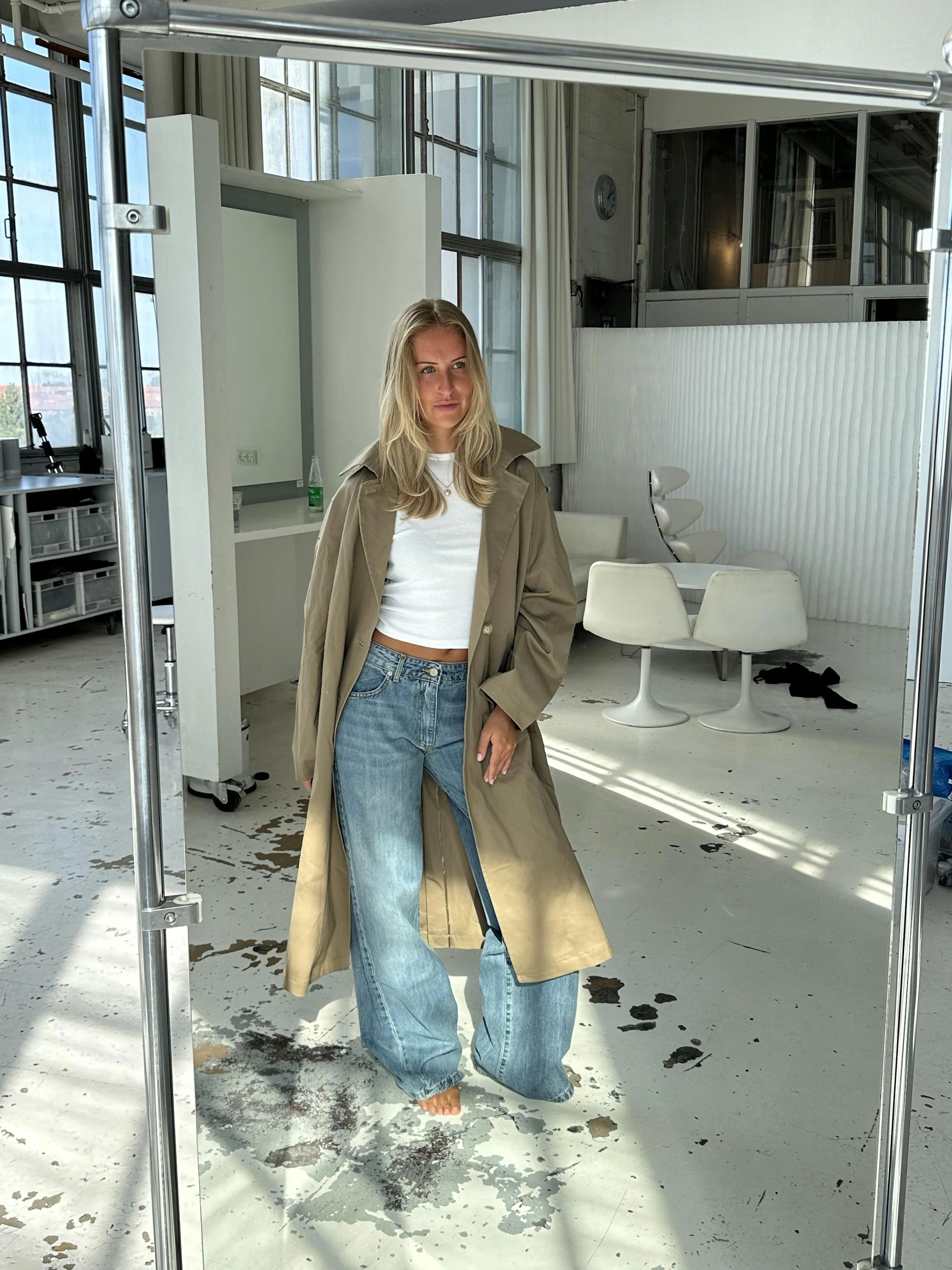 Josefine oversized trench coat - Dark beige