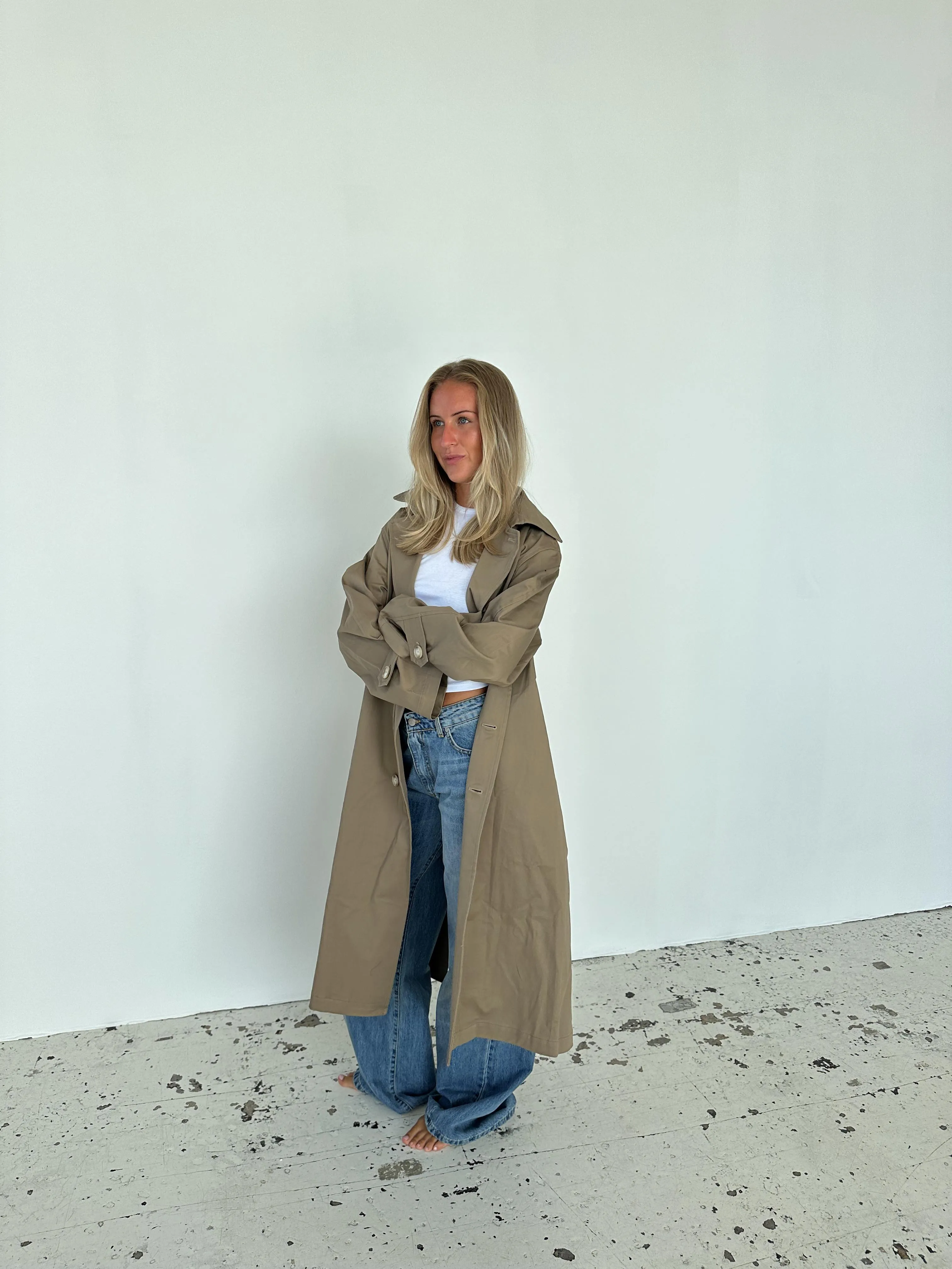 Josefine oversized trench coat - Dark beige