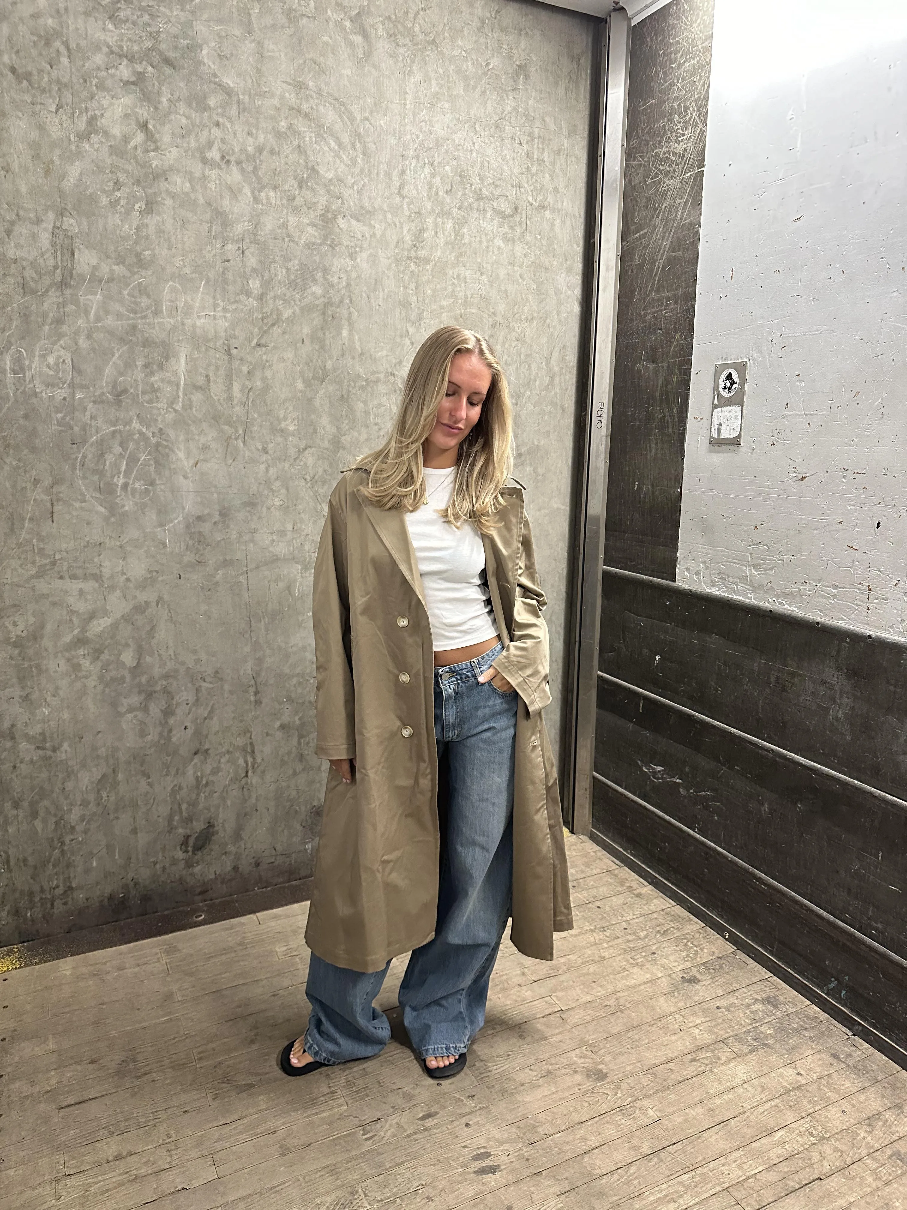 Josefine oversized trench coat - Dark beige