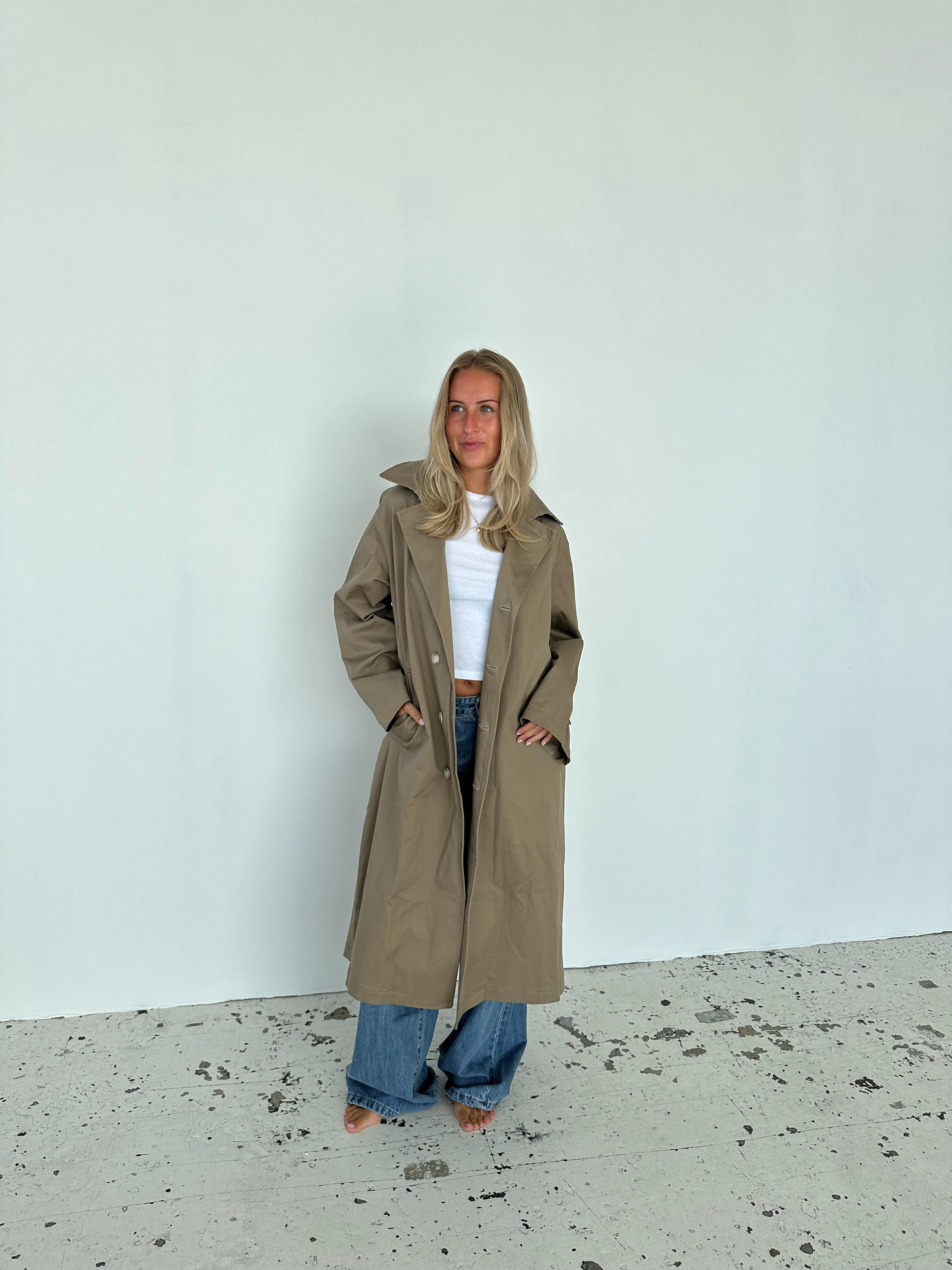 Josefine oversized trench coat - Dark beige
