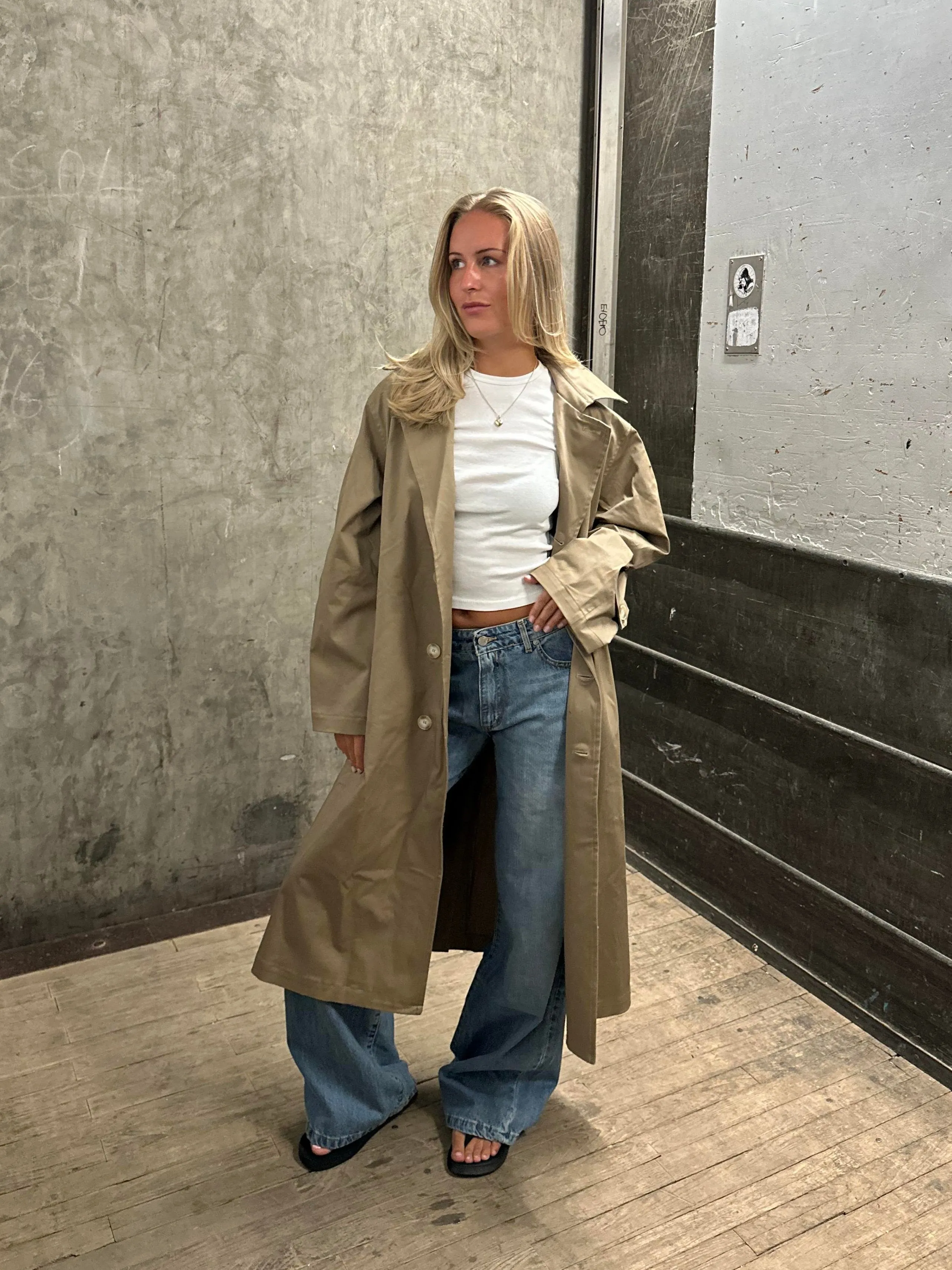 Josefine oversized trench coat - Dark beige