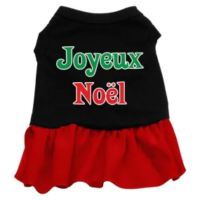 Joyeux Noel Screen Print Dress Black with Red Lg (14)
