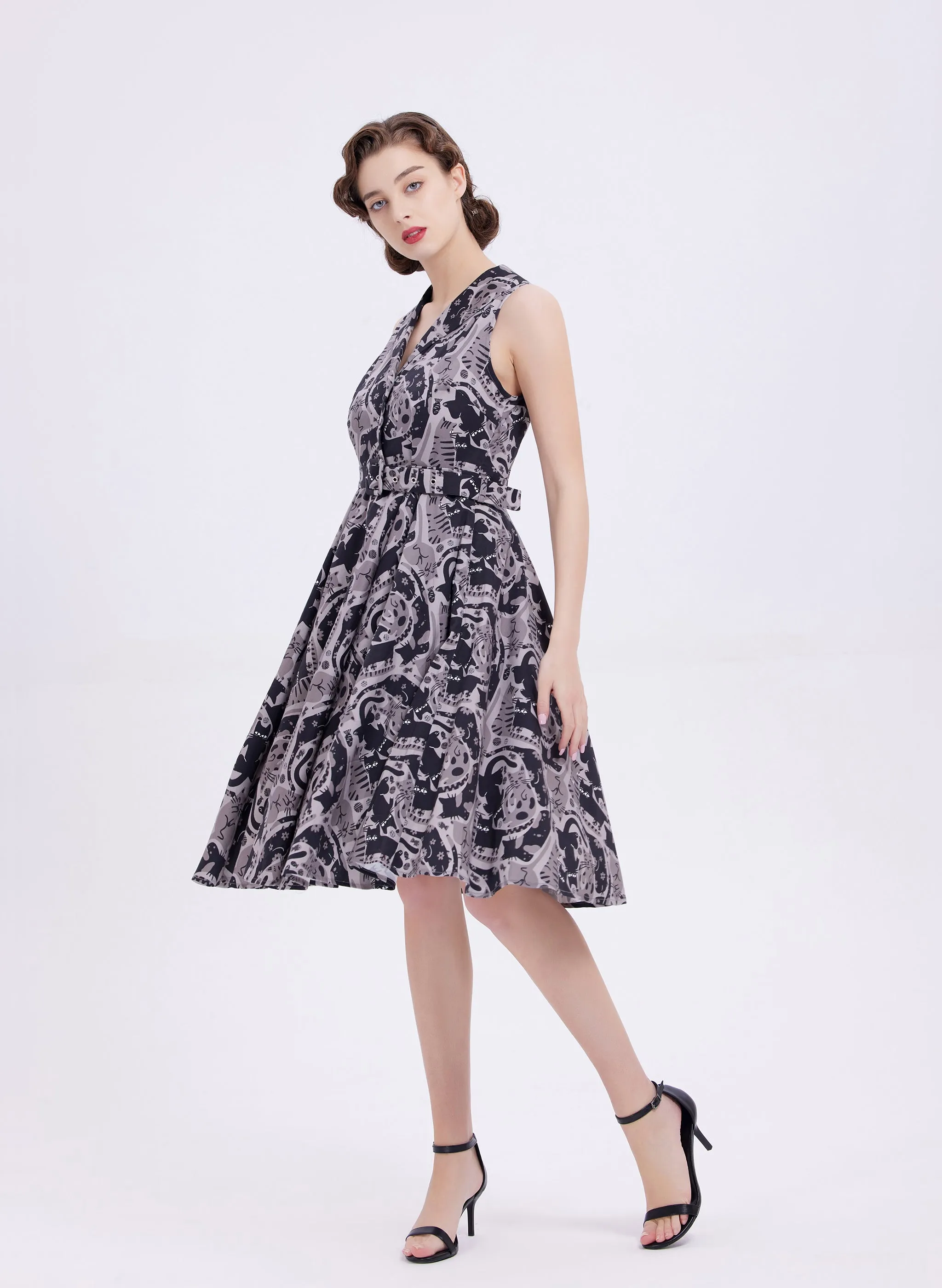 Just Kitten Monochrome Dress