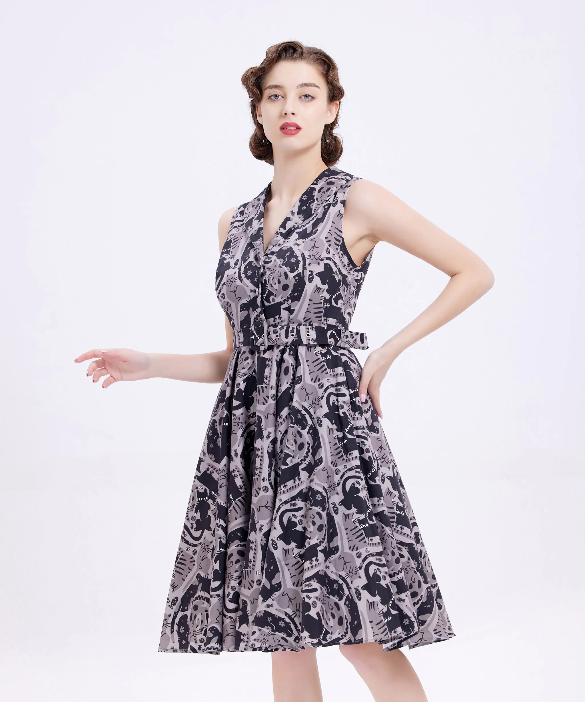 Just Kitten Monochrome Dress