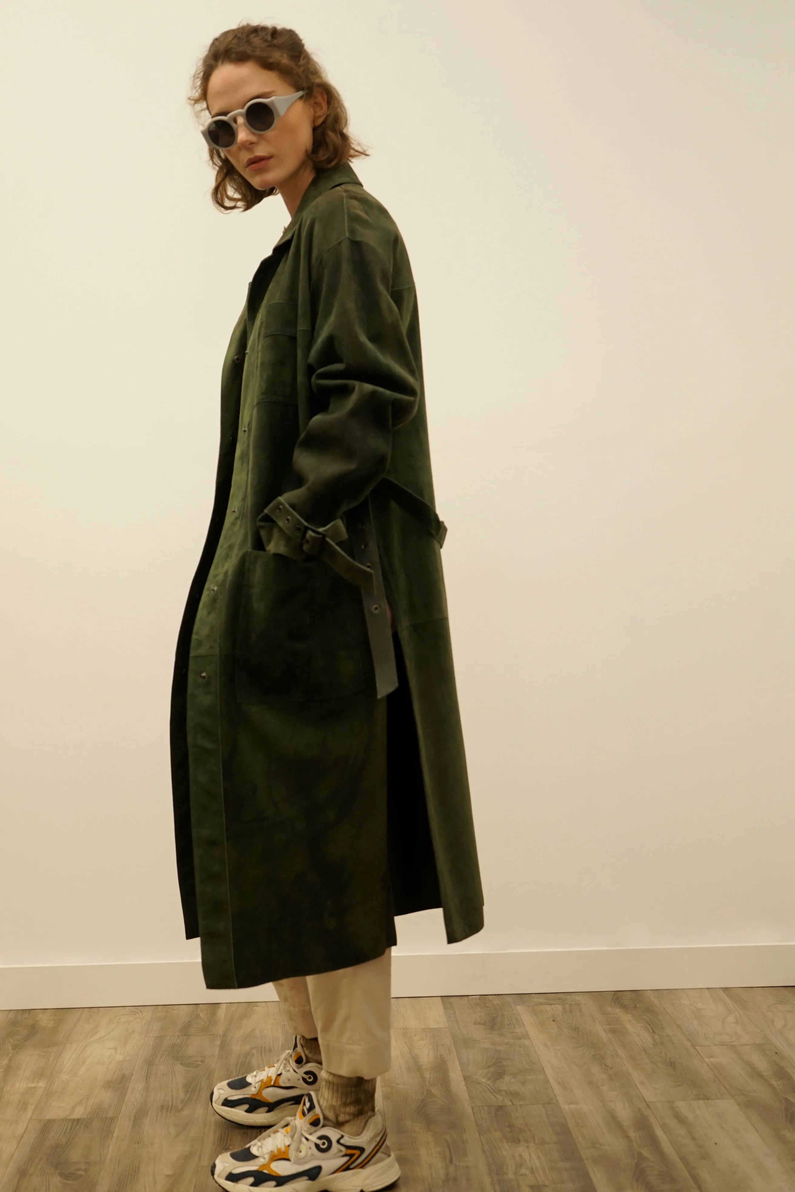 Kam Forest Green Suede Leather Jacket