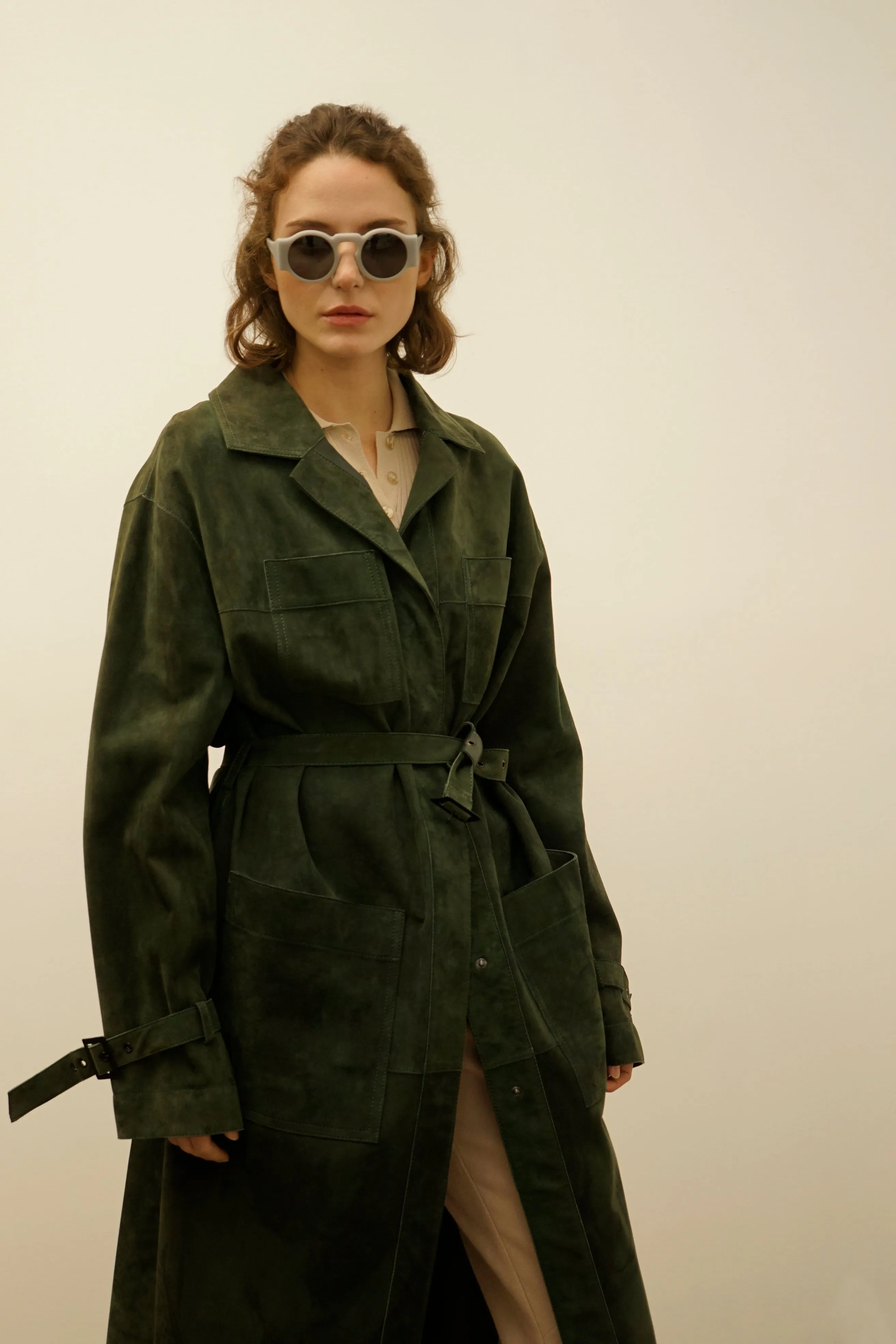 Kam Forest Green Suede Leather Jacket
