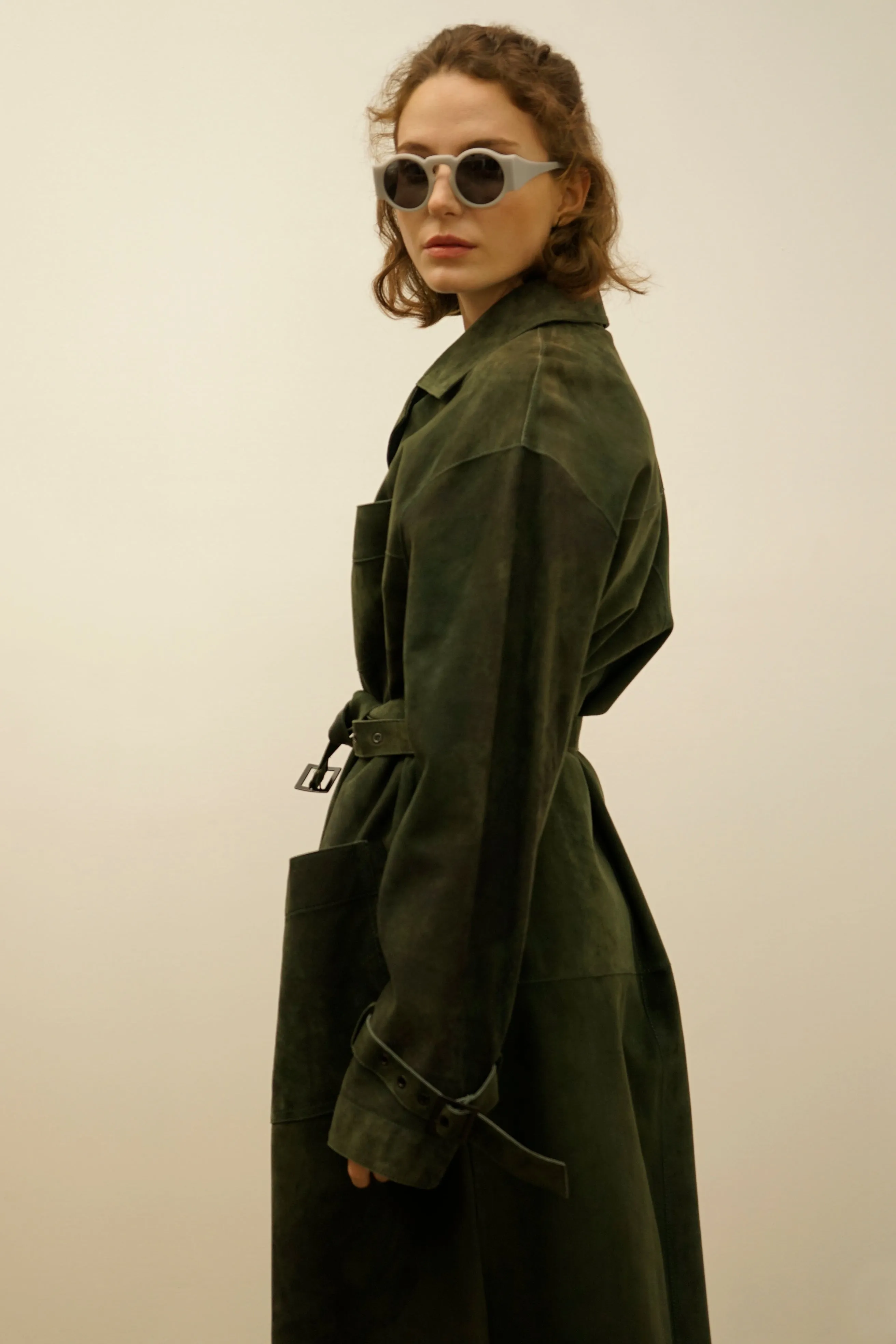 Kam Forest Green Suede Leather Jacket