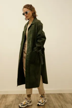 Kam Forest Green Suede Leather Jacket
