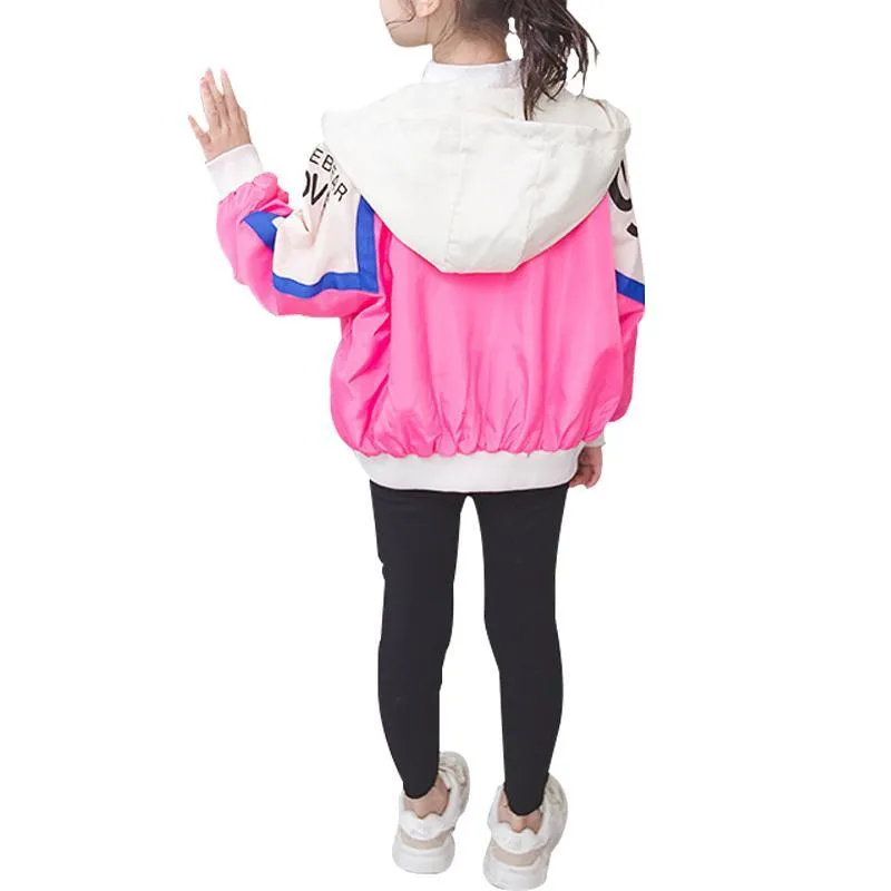 kids clothing distributor Kid Girl Printing Letter Long Sleeve Trench Coat