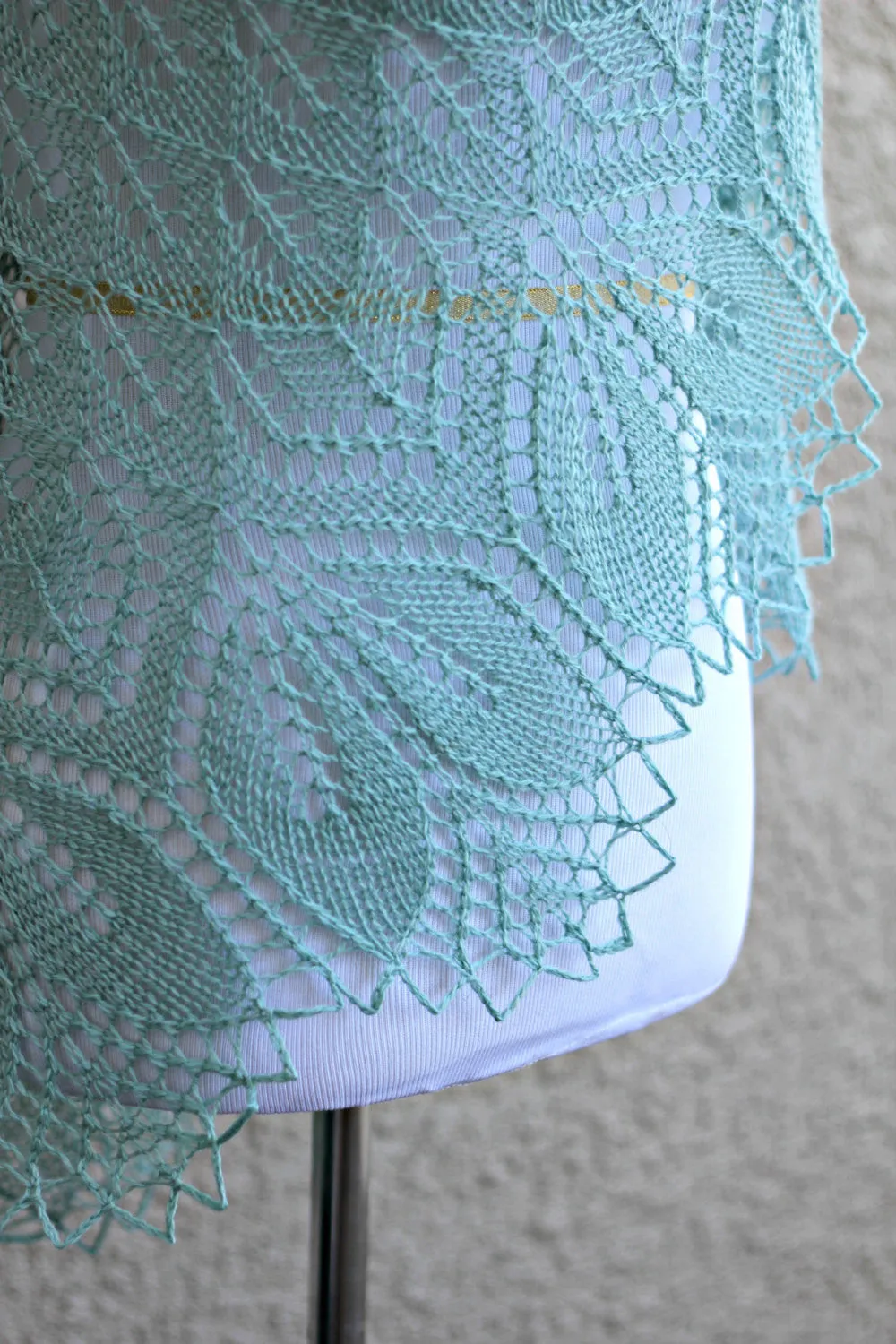 Knit shawl in moss green color, lace scarf, knitted wrap gift for her