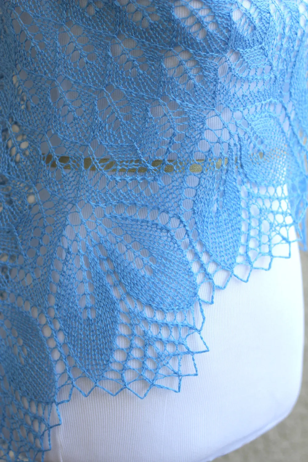 Knit shawl, lace shawl in blue colors lace, gift for her
