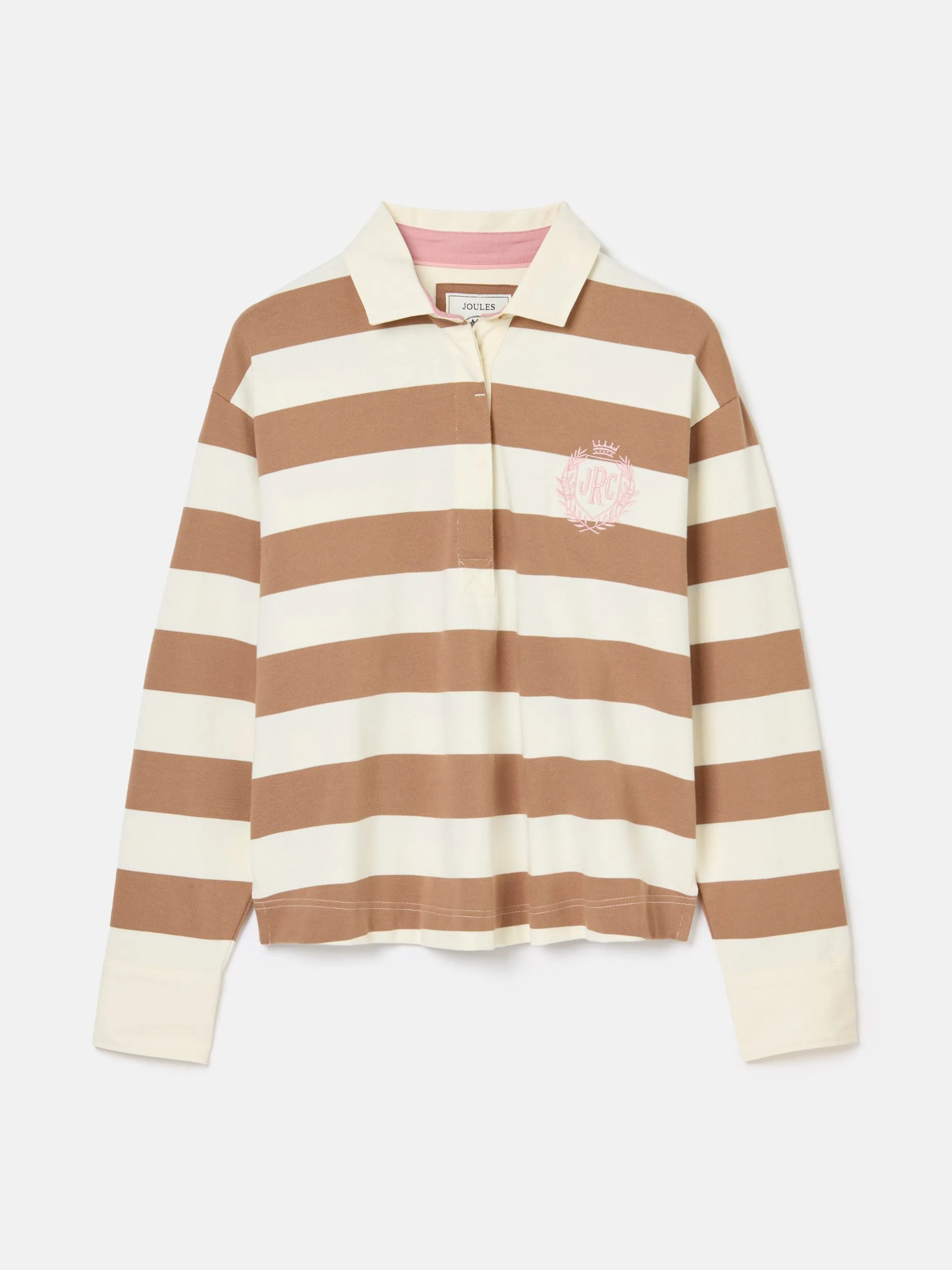 Lara Tan Brown Boxy Fit Rugby Shirt