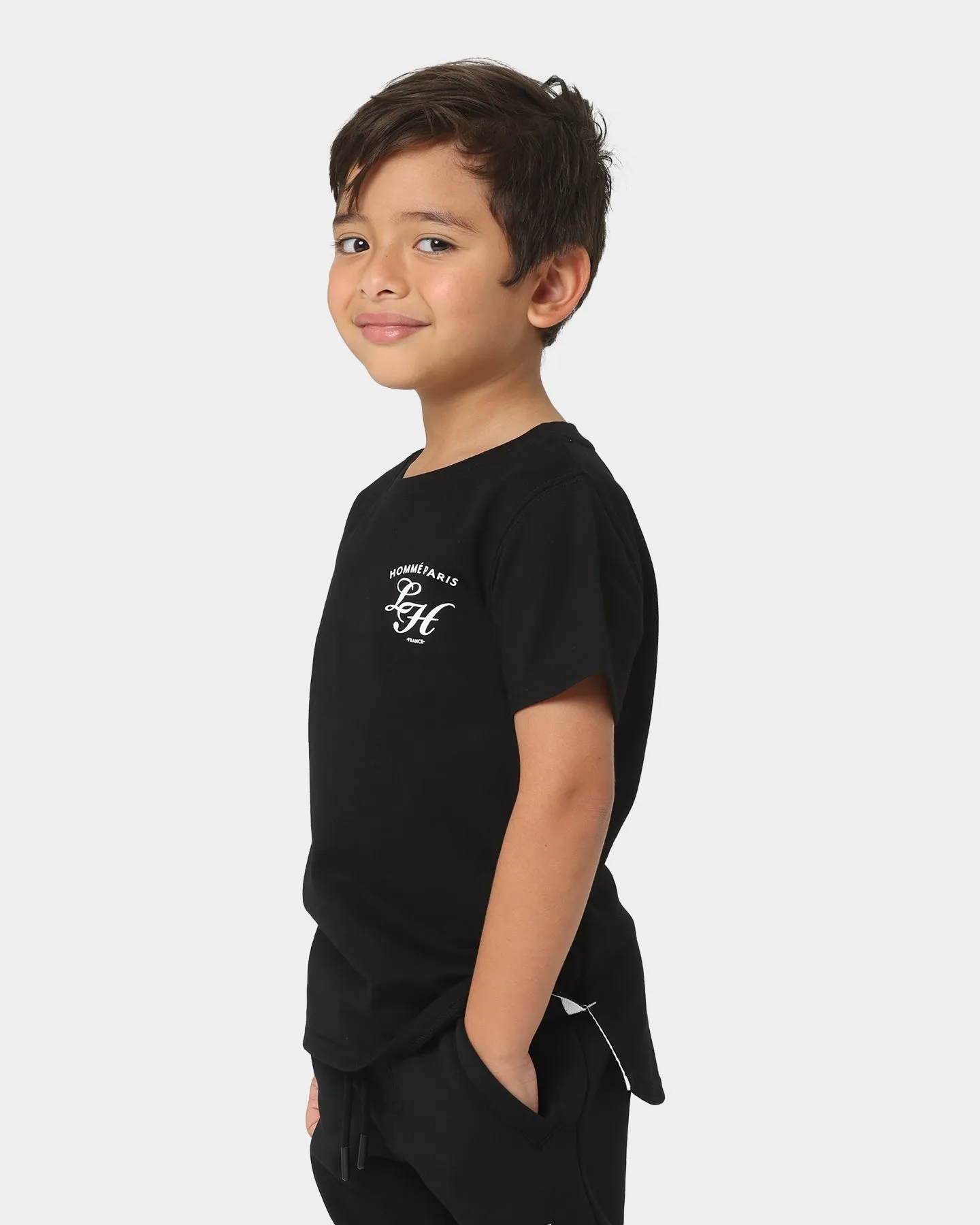 Lil Hommé Kids' Revolution Droptail Short Sleeve T-Shirt Black