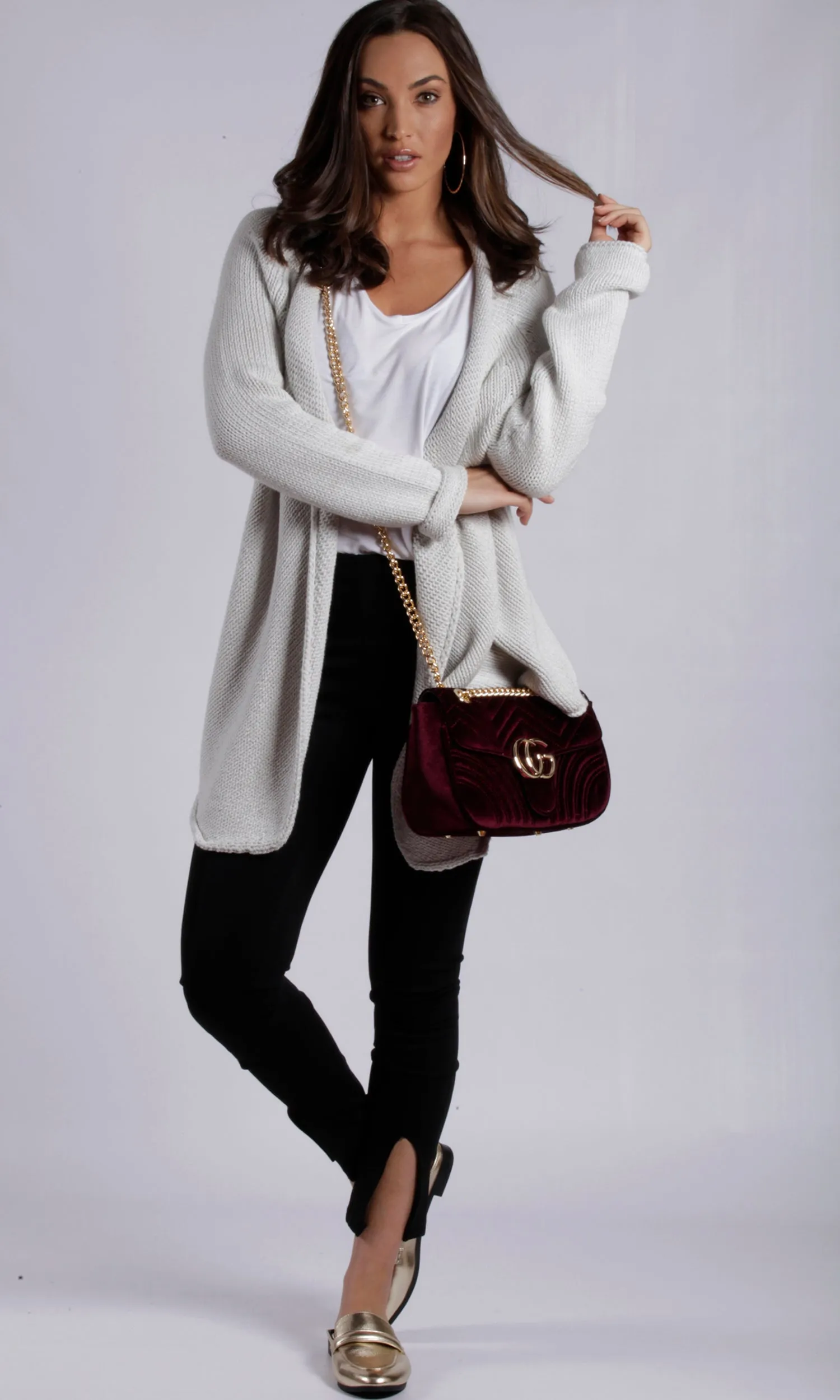 LY17311B Rolled Lapel Knit Cardigan(Pack)