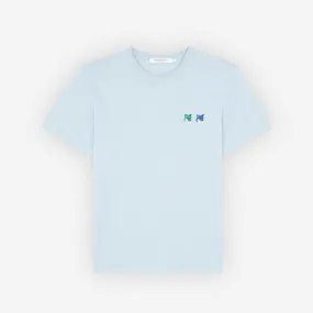 Maison Kitsune Men's Double Monochrome Fox Head Patch Classic T-Shirt Blue Haze KM00101KJ0008 P429