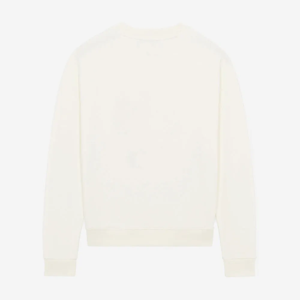 Maison Kitsune Women's Oly Coffee Fox Vintage Sweatshirt Ecru IW00305KM0001 P701