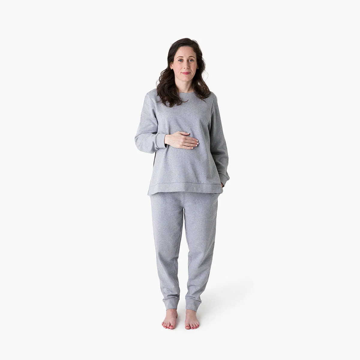 Maternity Sweatshirt_Heather Grey